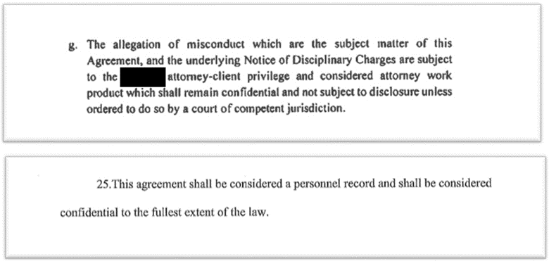 Settlement Agreement Excerpts - Privilege, Confidentiality and Non-Disclosure
